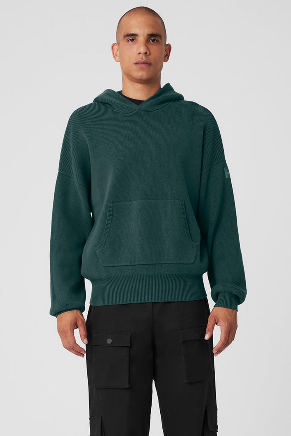 Suéteres Alo Yoga Scholar Hooded Hombre Verde | España  GODX-07983