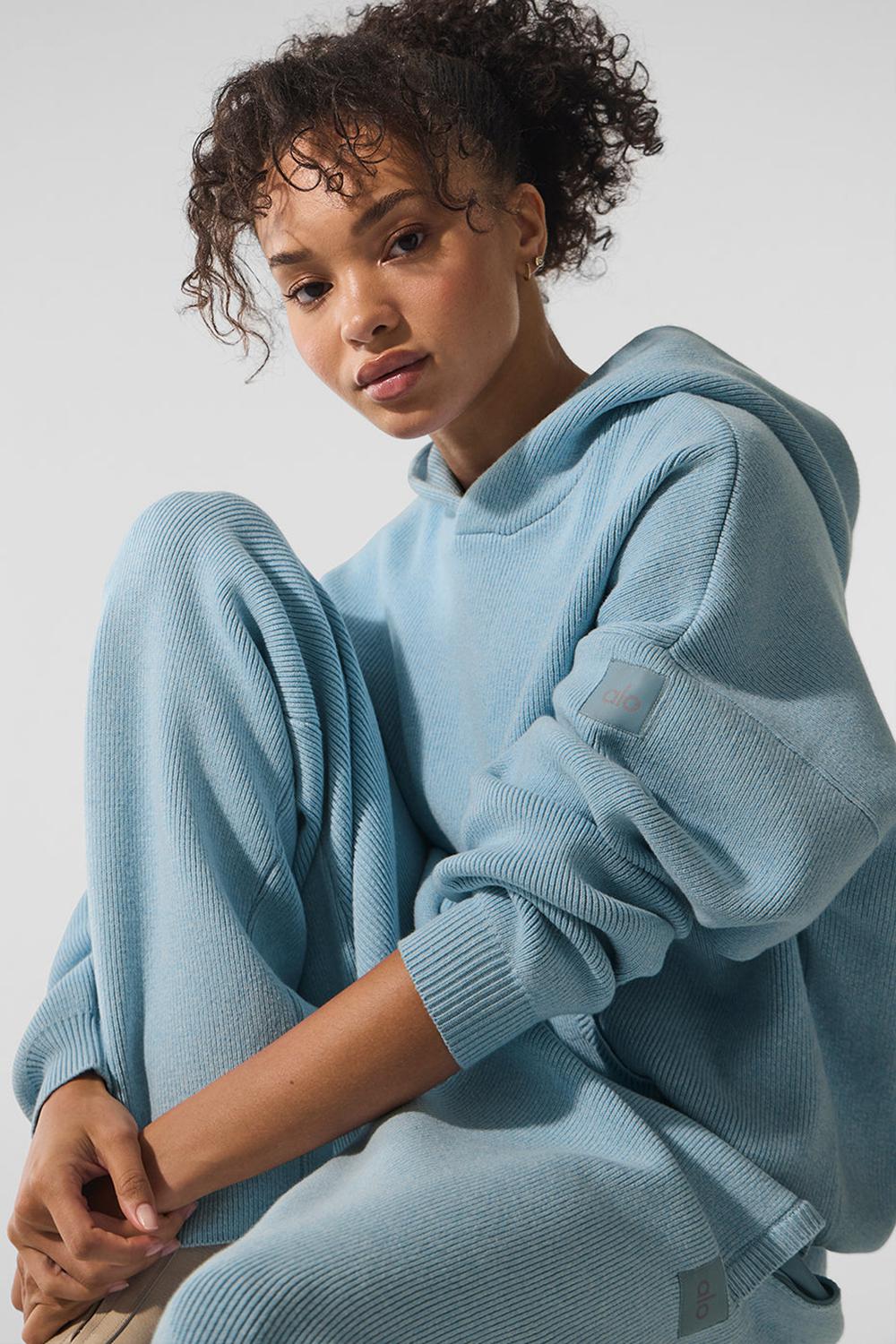 Suéteres Alo Yoga Scholar Hooded Mujer Azules | España  KCOD-90812
