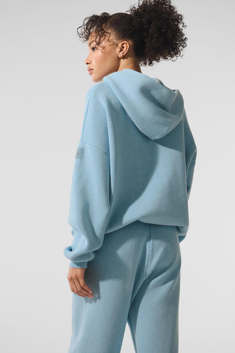 Suéteres Alo Yoga Scholar Hooded Mujer Azules | España  KCOD-90812