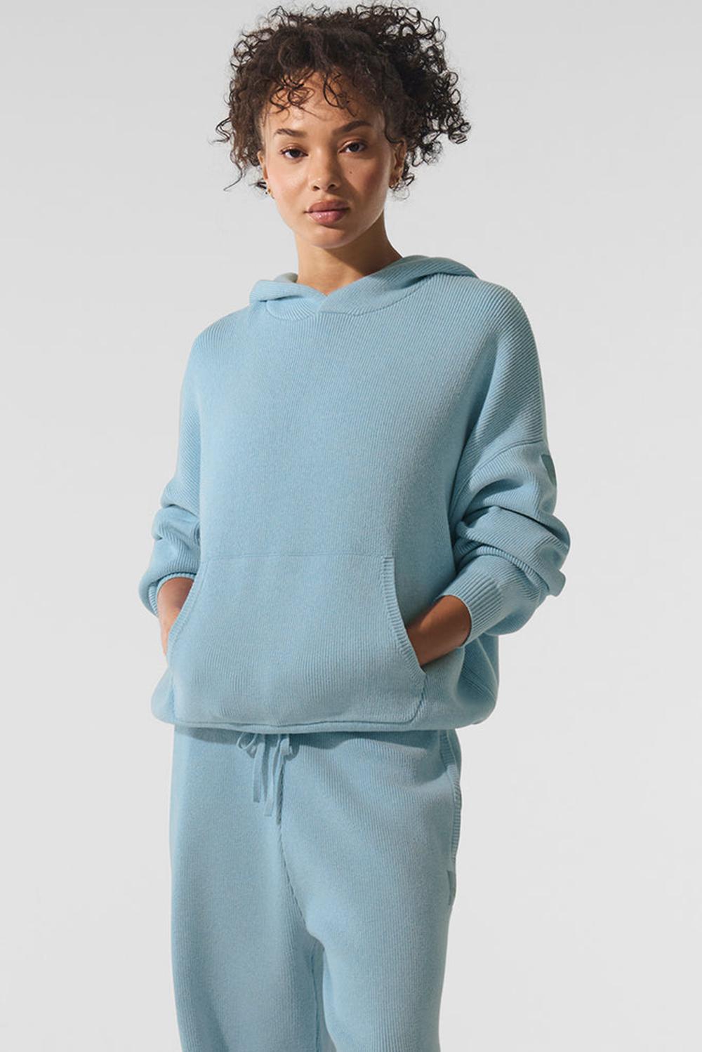 Suéteres Alo Yoga Scholar Hooded Mujer Azules | España  KCOD-90812