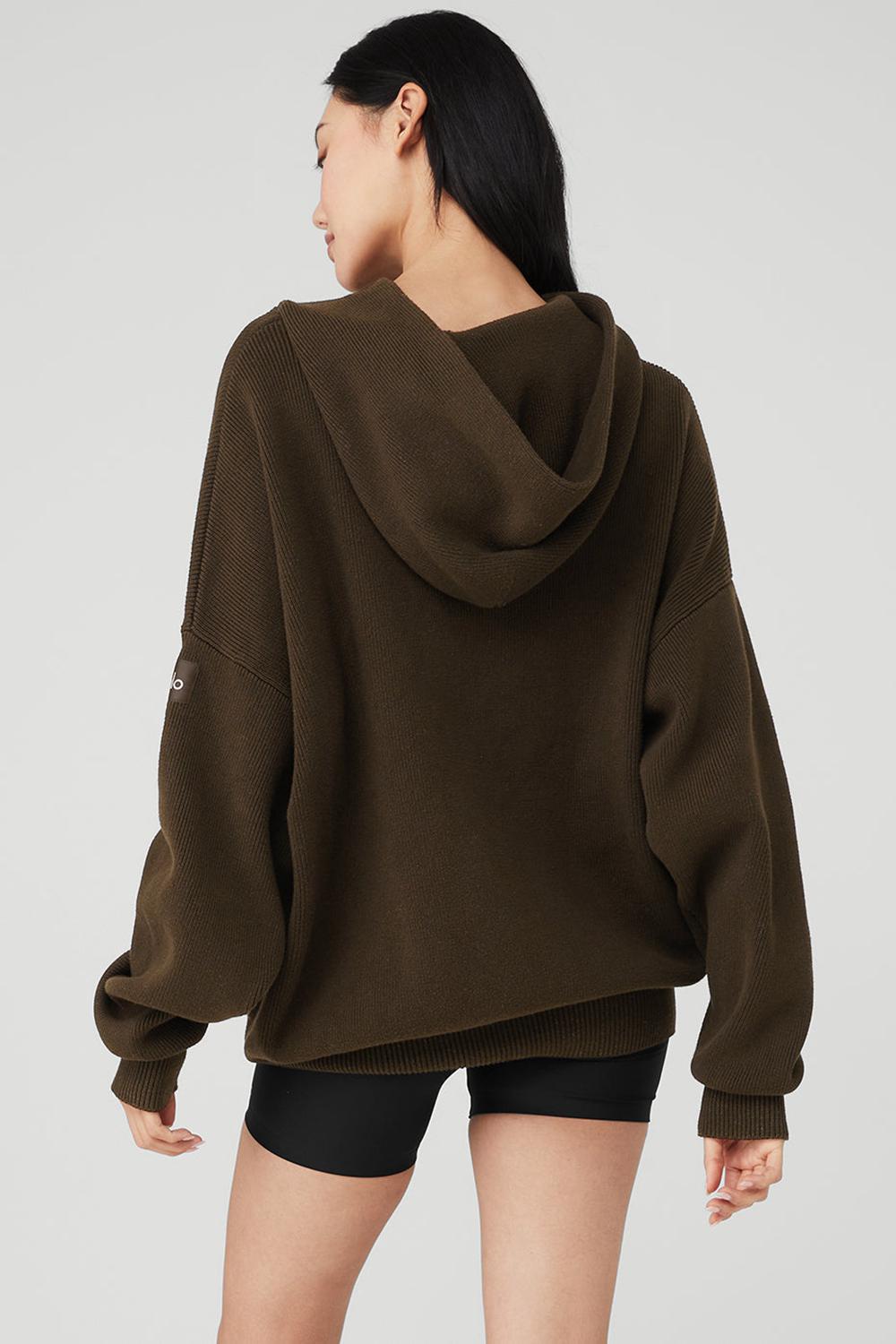Suéteres Alo Yoga Scholar Hooded Mujer Espresso | España  HXTE-13260