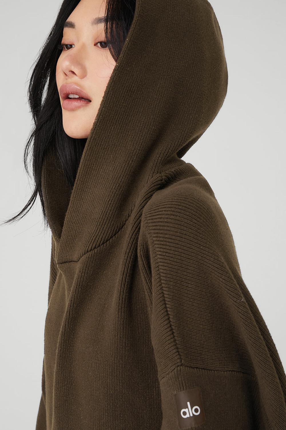 Suéteres Alo Yoga Scholar Hooded Mujer Espresso | España  HXTE-13260