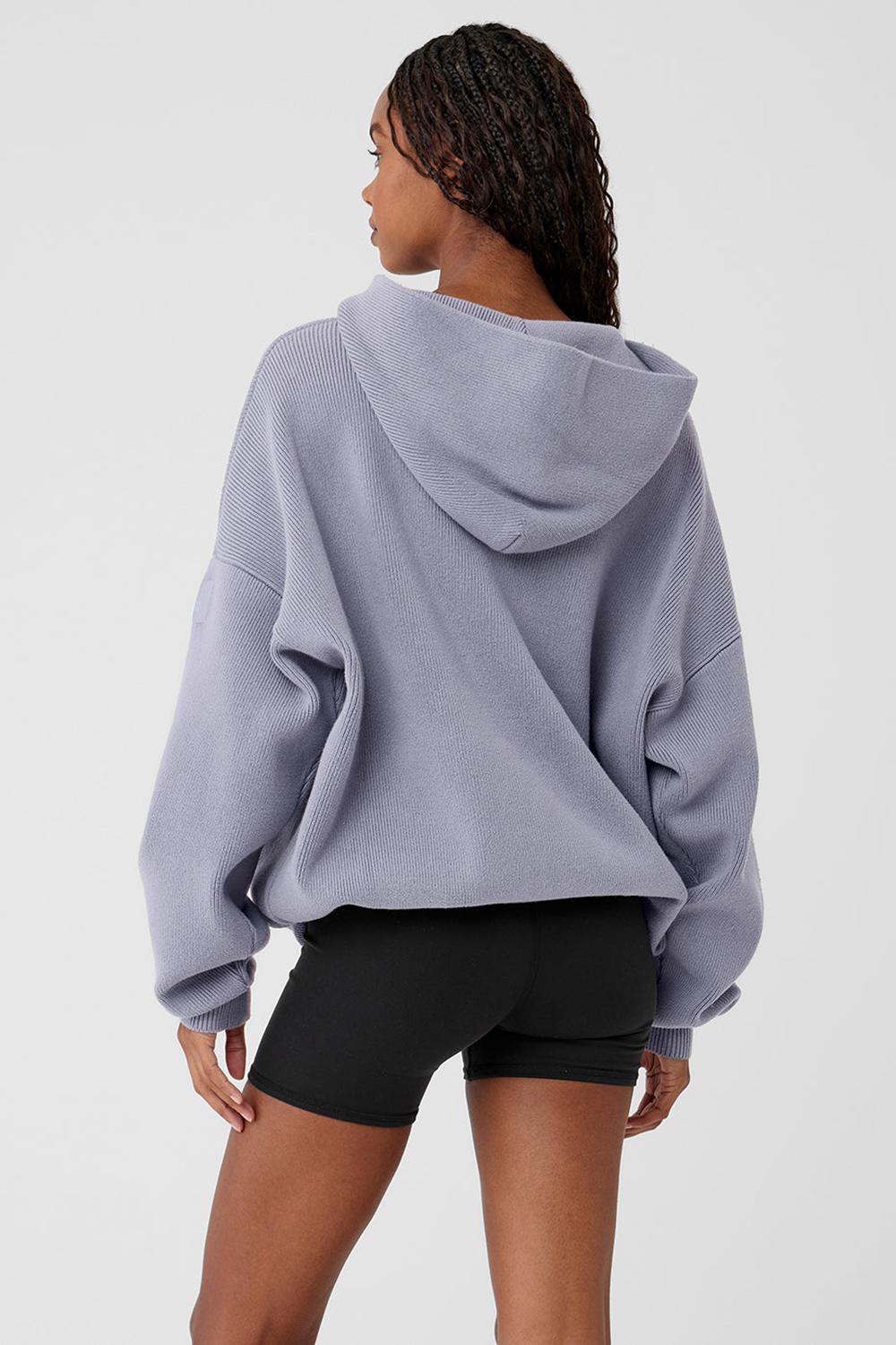Suéteres Alo Yoga Scholar Hooded Mujer Fog | España  UXEY-28016