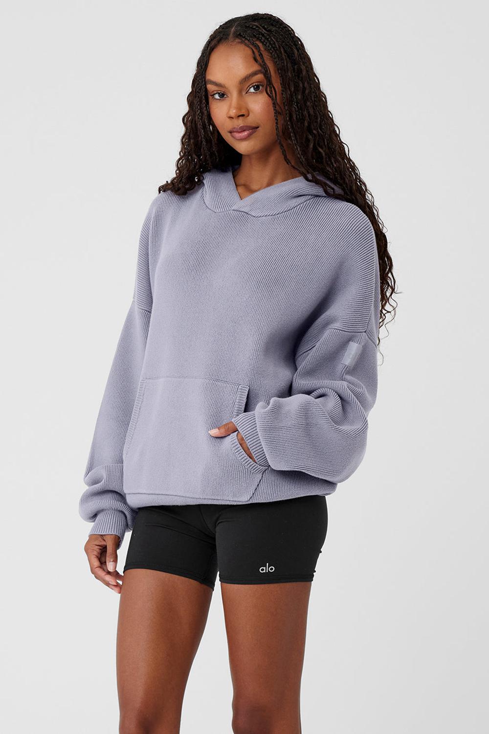Suéteres Alo Yoga Scholar Hooded Mujer Fog | España  UXEY-28016