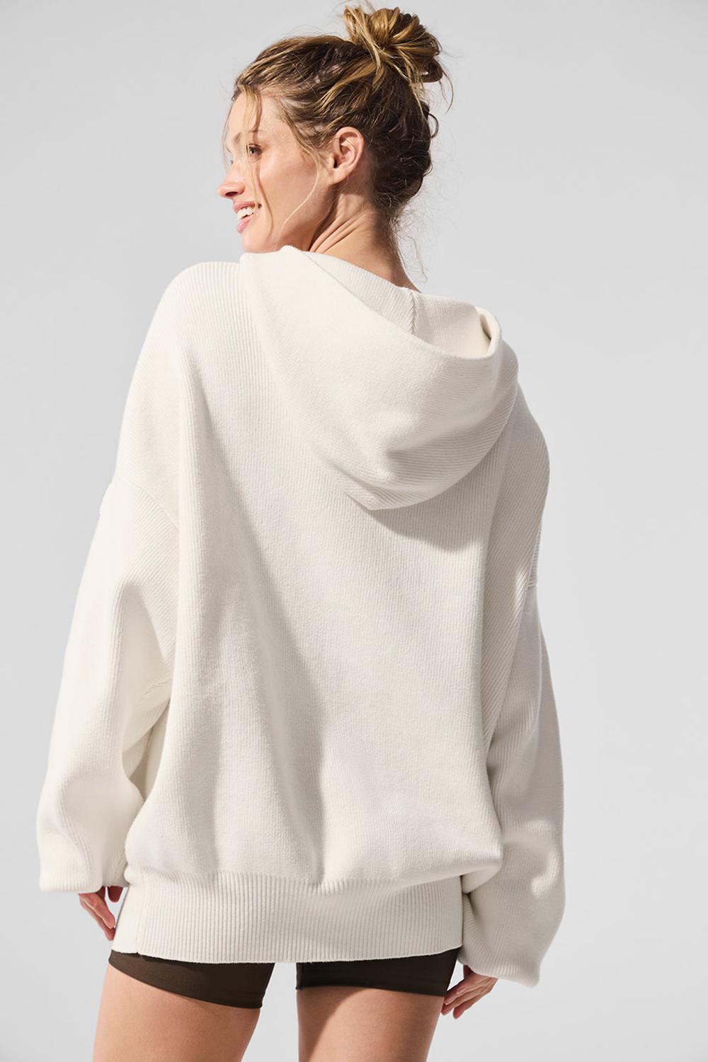 Suéteres Alo Yoga Scholar Hooded Mujer Ivory | España  RCDH-26548