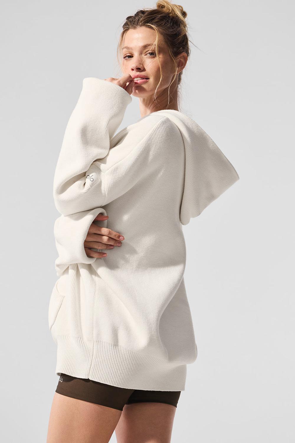 Suéteres Alo Yoga Scholar Hooded Mujer Ivory | España  RCDH-26548