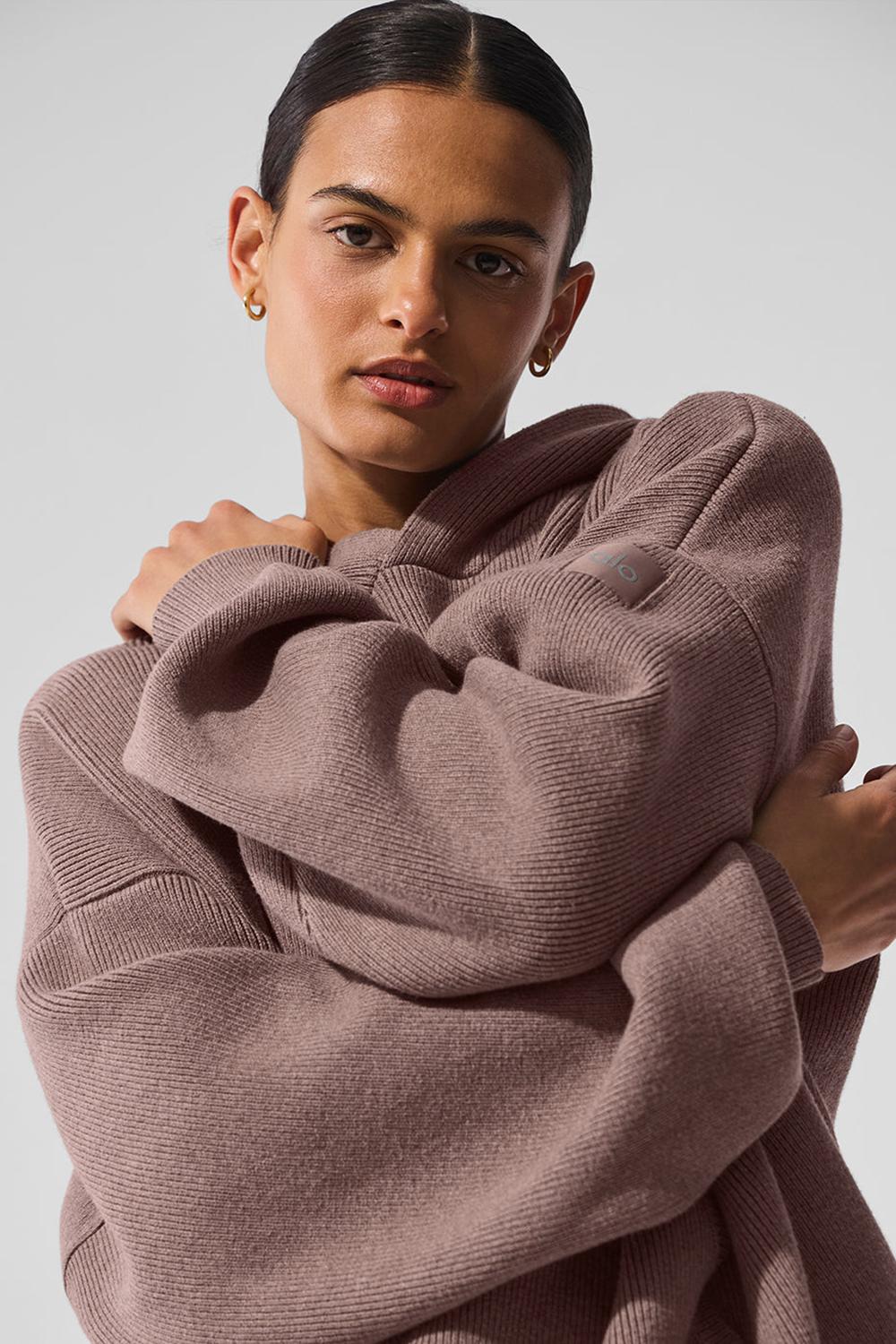 Suéteres Alo Yoga Scholar Hooded Mujer Mushroom Heather | España  WSJP-43981