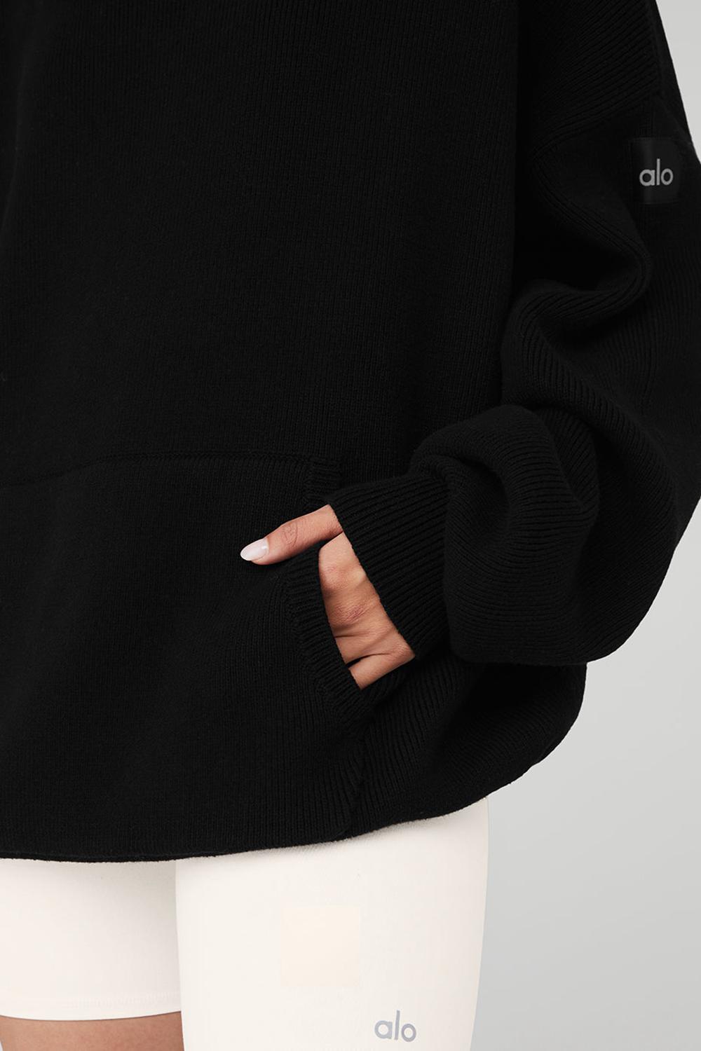Suéteres Alo Yoga Scholar Hooded Mujer Negras | España  YUJR-42130