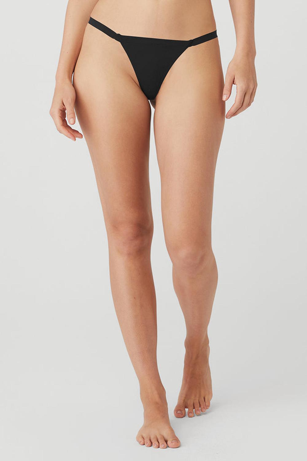 Tanga Alo Yoga Airbrush Invisible String Mujer Negras | España  UMYN-95473