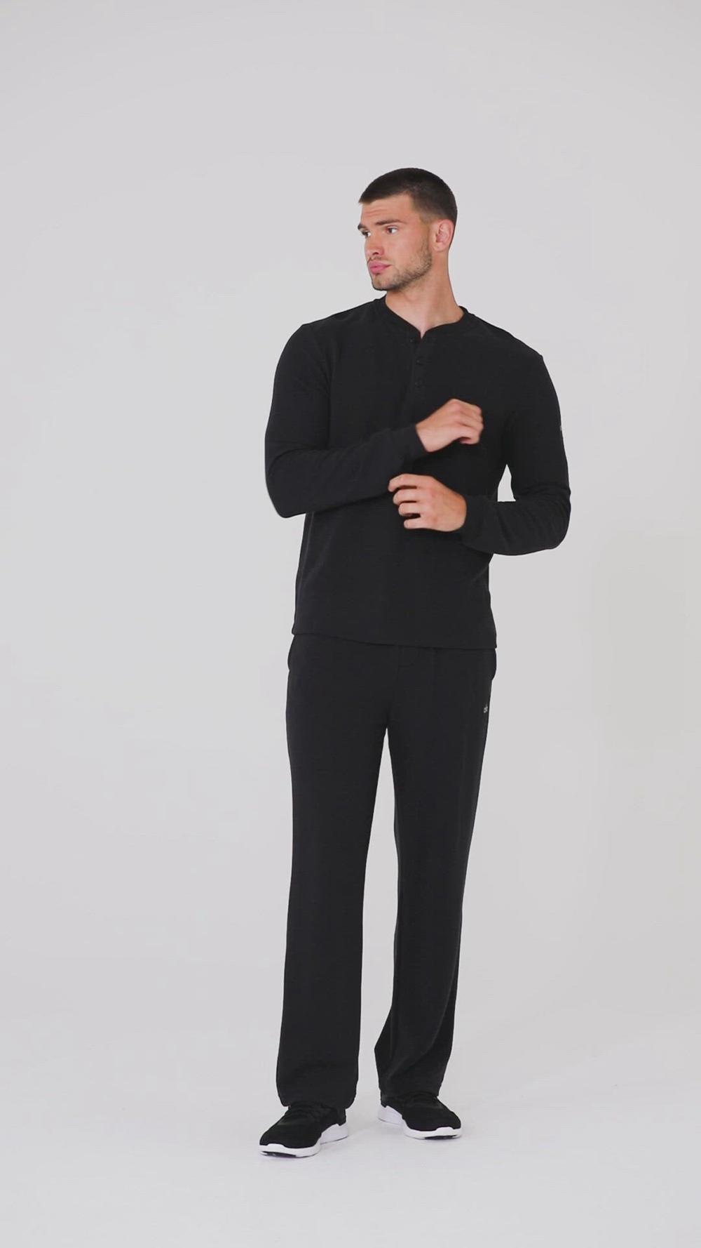 Tops Alo Yoga Micro Waffle Fast Break Henley Hombre Gris | España  MNIX-19053