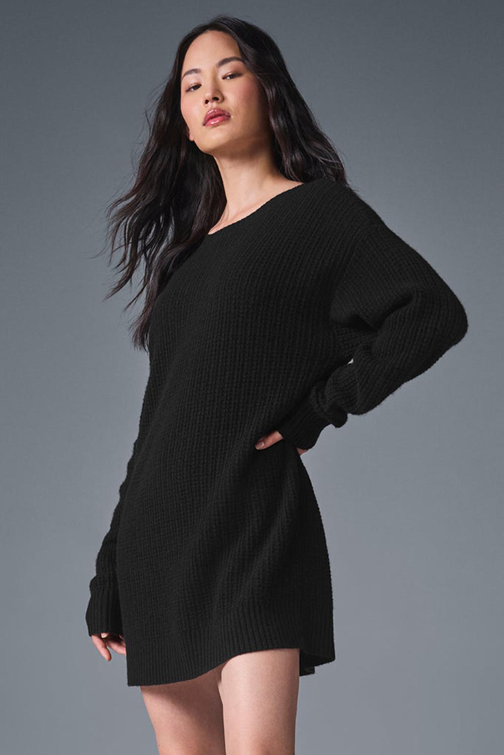 Vestido Alo Yoga Cashmere Plush Waffle Mujer Negras | España  IFNY-29673