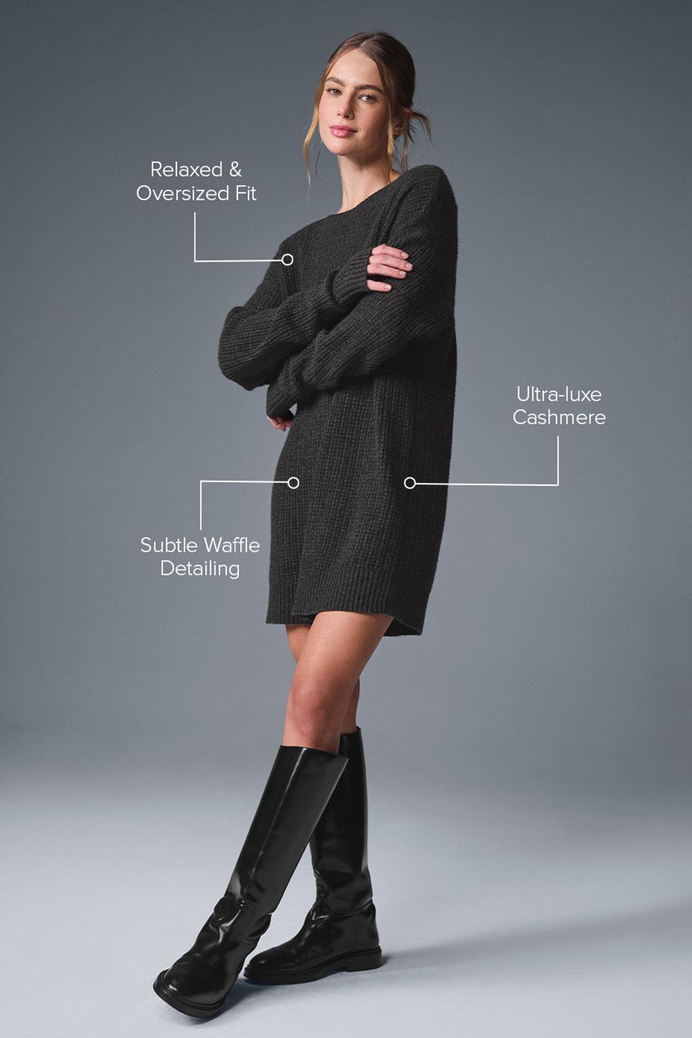 Vestido Alo Yoga Cashmere Plush Waffle Mujer Verde Menta Gris | España  QXNY-01324