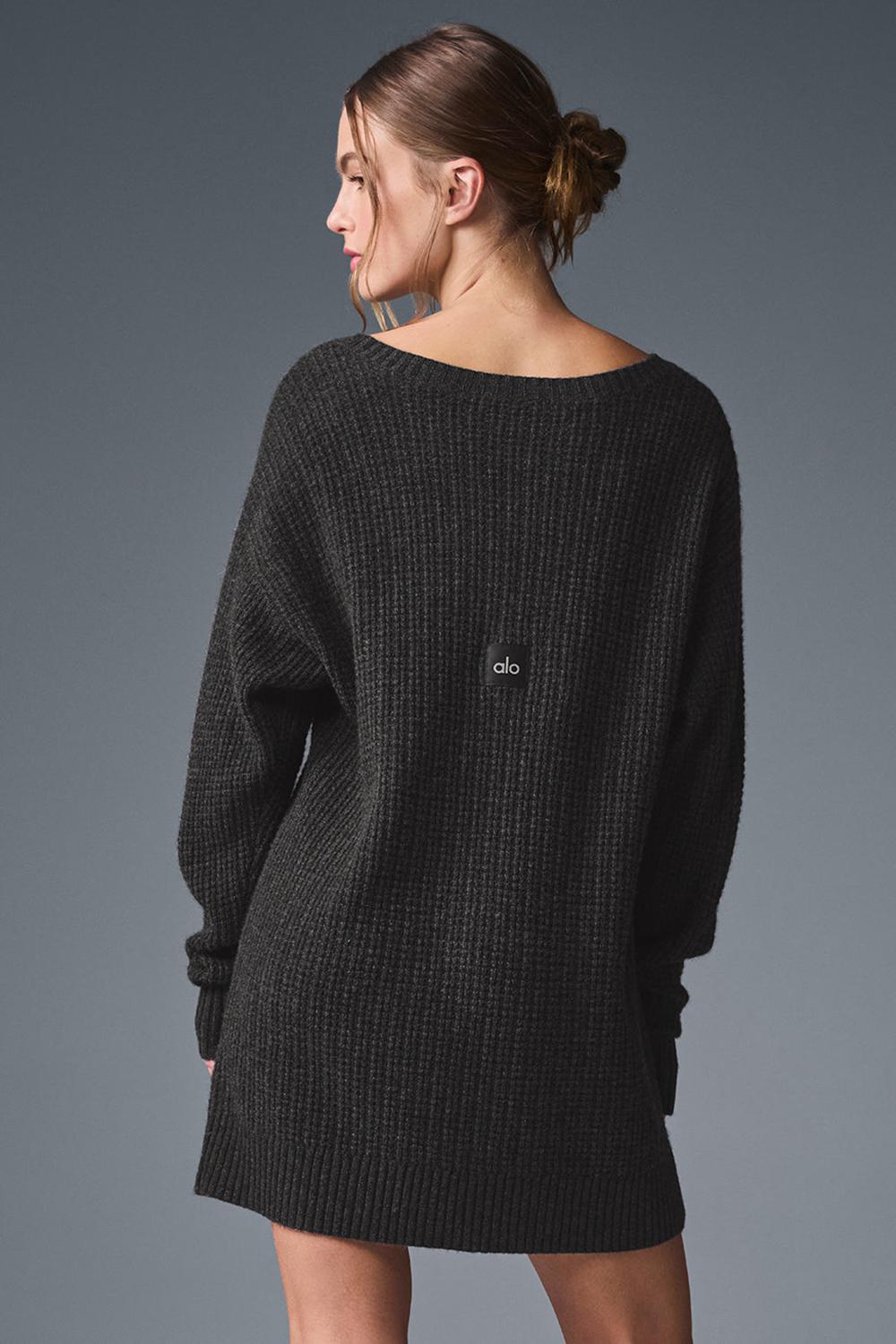 Vestido Alo Yoga Cashmere Plush Waffle Mujer Verde Menta Gris | España  QXNY-01324