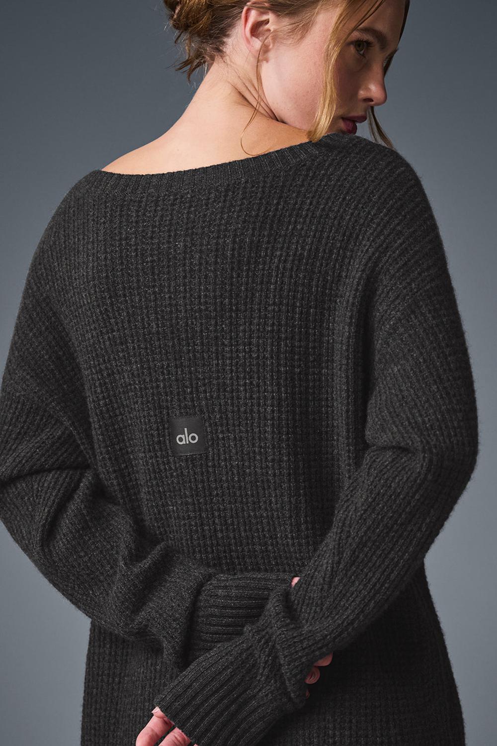 Vestido Alo Yoga Cashmere Plush Waffle Mujer Verde Menta Gris | España  QXNY-01324