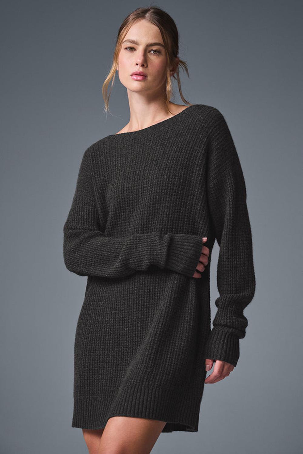 Vestido Alo Yoga Cashmere Plush Waffle Mujer Verde Menta Gris | España  QXNY-01324