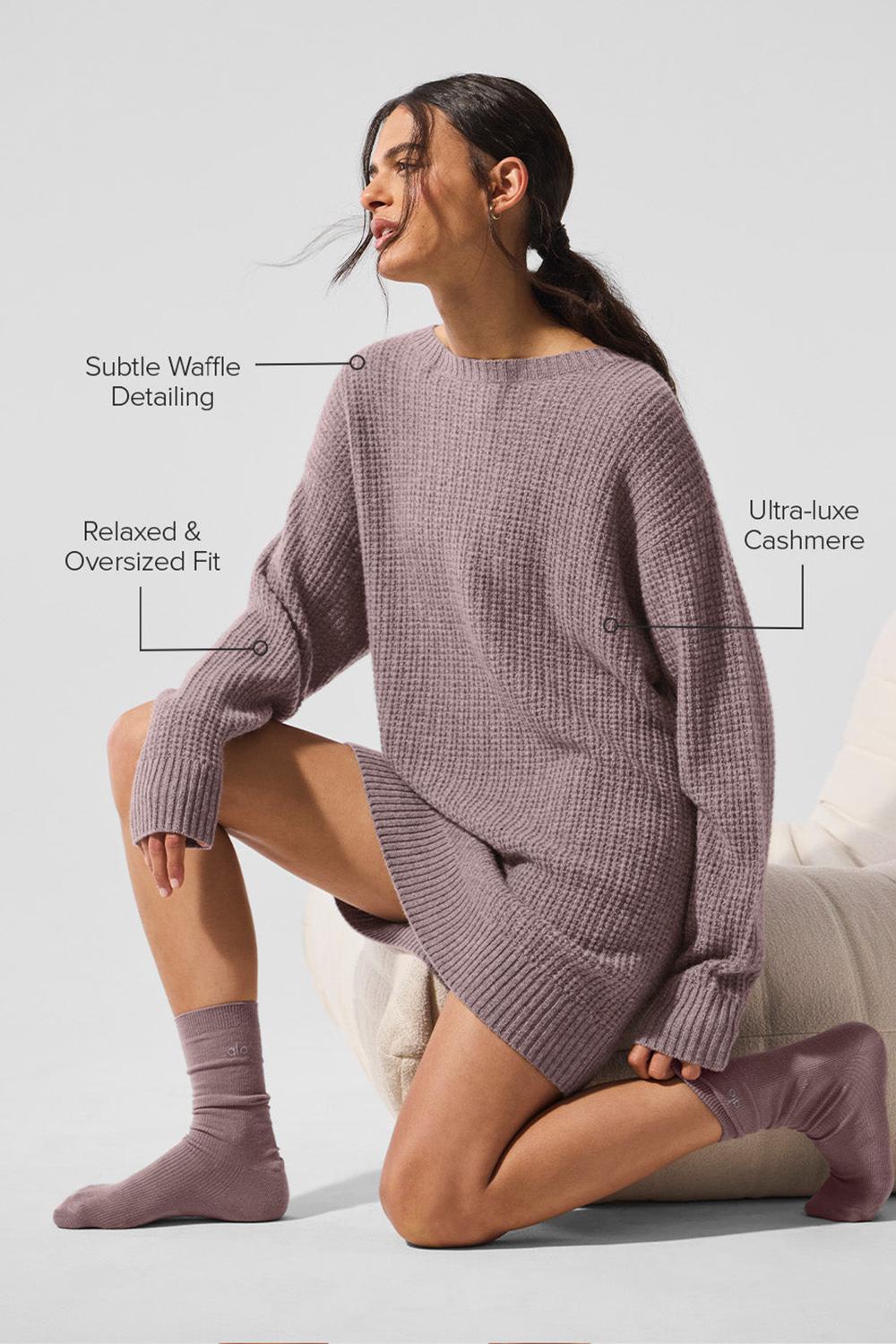 Vestido Alo Yoga Cashmere Plush Waffle Mujer Mushroom Heather | España  QWJI-74298