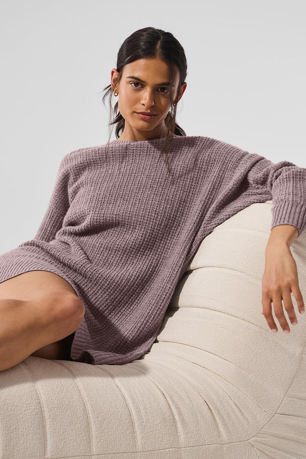 Vestido Alo Yoga Cashmere Plush Waffle Mujer Mushroom Heather | España  QWJI-74298