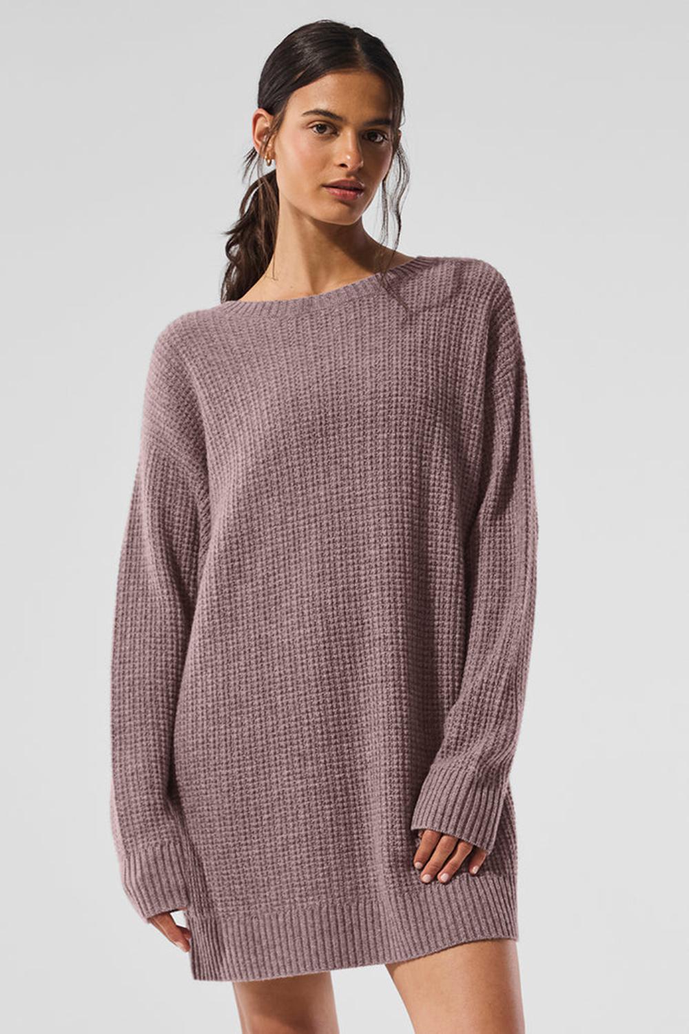 Vestido Alo Yoga Cashmere Plush Waffle Mujer Mushroom Heather | España  QWJI-74298