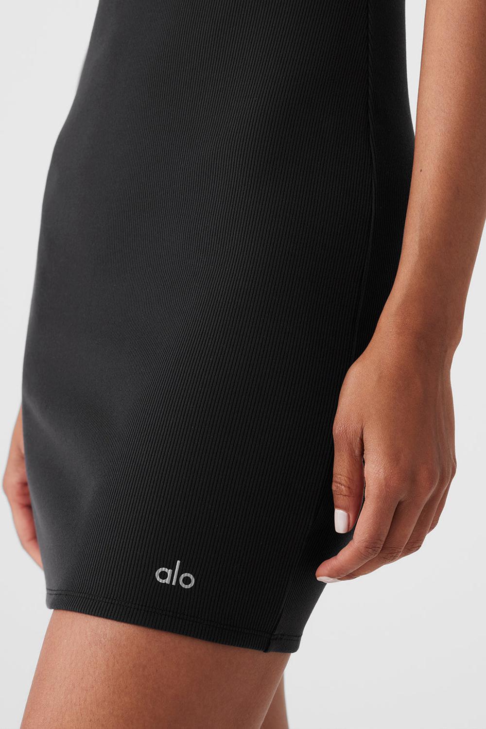 Vestido Alo Yoga Goddess Ribbed Spaghetti Strap Mujer Negras | España  QPNY-50273