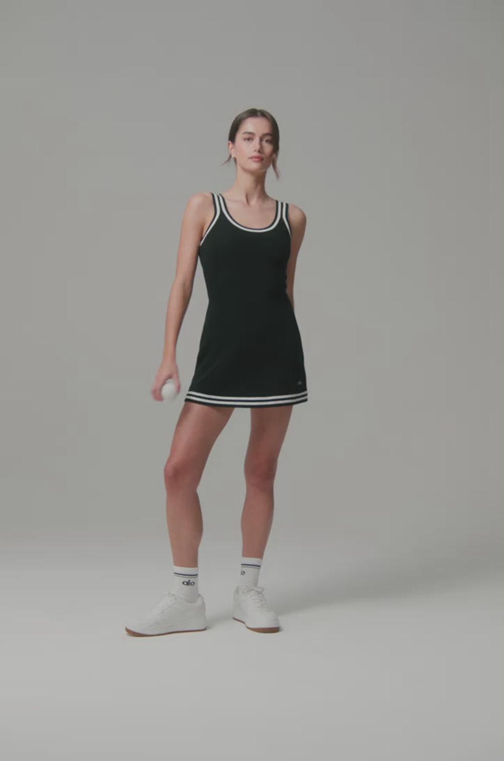 Vestido Alo Yoga Tennis Club Sweater Knit Mujer Negras | España  UBJH-59430